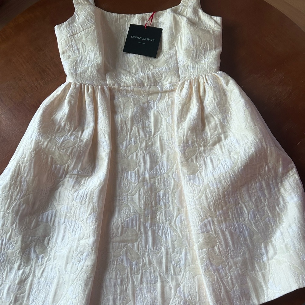 Cynthia Rowley Cream Brocade Formal Dress